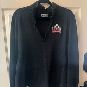 Disney Women’s Grey Quarter-Zip Sweater with Wilderness Lodge Patch